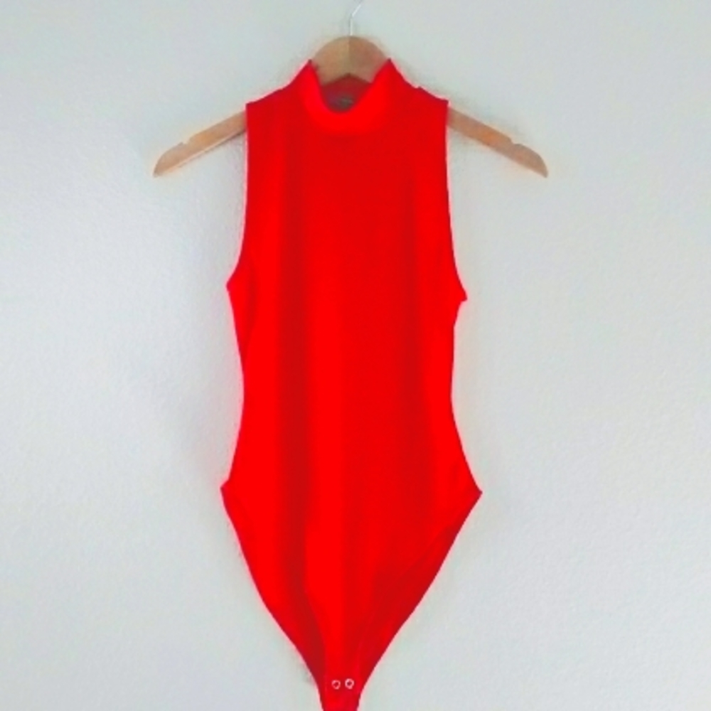 Forever 21 Red Sleeveless Bodysuit, Size S